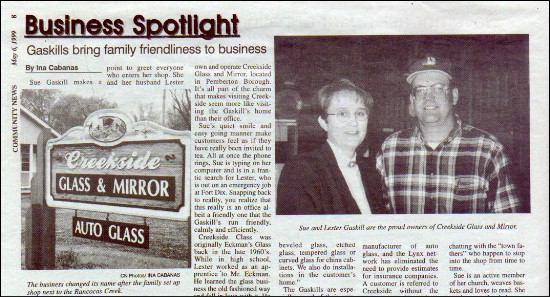 CLICK HERE to see the full writeup in the Community Times paper, May 6, 1999